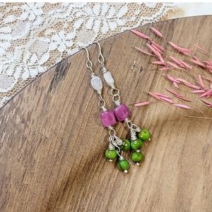 ARTISAN BOHO SILVER GEMSTONE EARRINGS